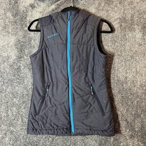 Mammut Vest Womens XS Gray Hooded Primaloft Insulated Outdoor Jacket 1010-19170